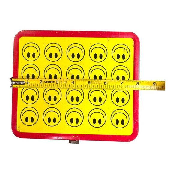 Vintage Yellow Red Smiley Face Metal G Whiz Lunchbox With Matching Thermos READ - Picture 2 of 15